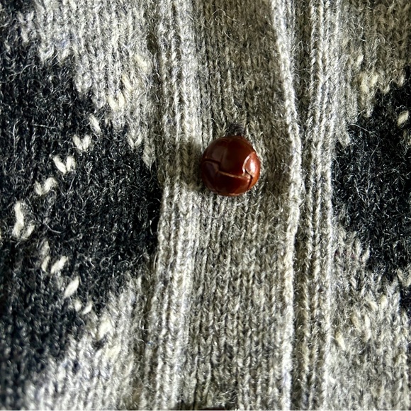 Shetland wool argyle cardigan vintage Sz small preppy librariancore academia - Picture 5 of 11